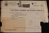 Sunset Telephone and Telegraph Company bill