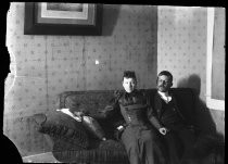 Portrait of married couple on sofa