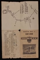 Santa Clara King Road & Linda Vista Route No. 1 bus line timetable, effective May 20, 1951