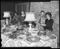 Diners enjoying Lou's Village buffet