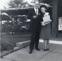 Marie de Forest with unidentified man, Palo Alto, 1964 "Smoke Tree Ranch"