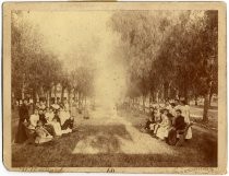 Young women playing tennis, College of Notre Dame