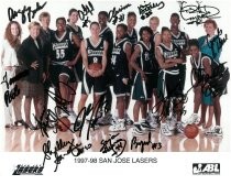 San Jose Lasers autographed team photo, 1997-1998