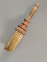 Shaving brush with wooden handle