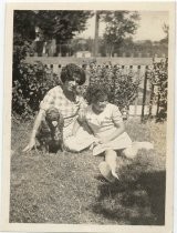 Velma Bernal Mendoza and Yvonne Mendoza and dog Patsy