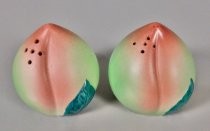 Unripe peaches salt & pepper shakers