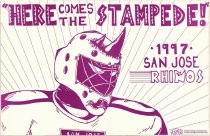 "Here comes the Stampede!" San Jose Rhinos poster