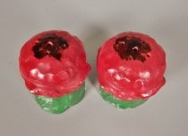 Red flowers salt & pepper shakers