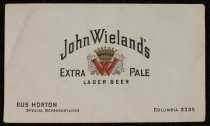 Gus Horton business card (Pacific Brewing & Malting Co.)