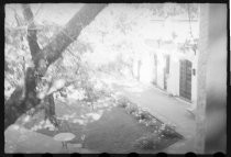 View of terrace with cafe tables