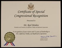 Certificate of Special Congressional Recognition