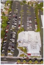 Aerial view of Lou's Village and parking lot