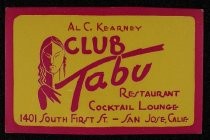 Club Tabu Restaurant & Cocktail Lounge business card