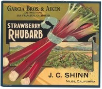 J. C. Shinn strawberry rhubarb crate label