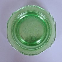 Green depression glass plates