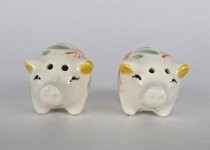 Flowered pigs salt & pepper shakers