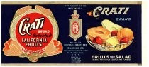 Crati Brand, Selected California Fruits for Salad, Bisceglia Brothers Canning Co., San Jose, California