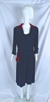 Navy gabardine dress