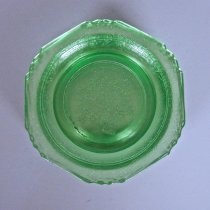 Green depression glass salad plates