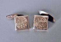 Aztec pattern cuff links