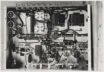 Bottom view, radio frequency portion, Type 100-X Radiotelephone-telegraph transmitter, Kaar Electronics