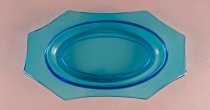 Aqua blue glass candy dish