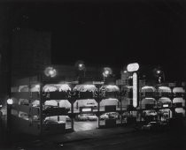 Hotel Sainte Claire parking structure at night