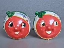 Orange faces salt & pepper shakers