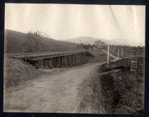 "Trestle on the line of the S.J. & Los Gatos Interurban R.R. between Saratoga and Los Gatos