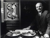 Ampex Founder Alexander Poniatoff with Magnetic Tape Recorder, circa 1948