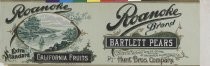 Roanoake Brand Bartlett Pears can label