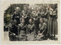 Group portrait of women in school uniform