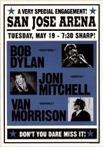 Bob Dylan / Joni Mitchell / Van Morrison promotional poster