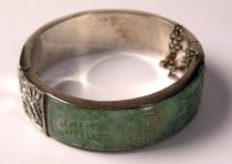 Silver and jade bracelet