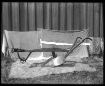 Knapp plow on display - retouched negative, c. 1920