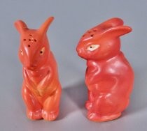 Orange rabbits salt & pepper shakers