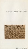 Planes Talk to Land 200 Miles by Radio