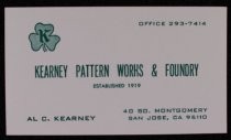 Kearney Pattern Works & Foundry business card