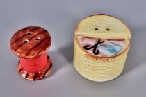 Sewing basket & spool salt & pepper shakers