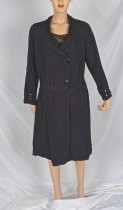 Black silk crepe evening coat