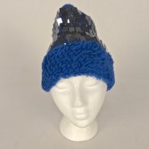 Blue wool crochet hat