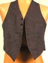 Blue plaid wool vest
