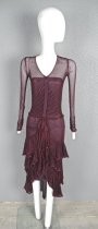 Maroon satin dress