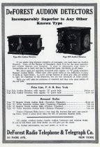 Ad for de Forest audion detectors, Modern Mechanics, February 1915