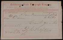 California State Telegraph Company telegram