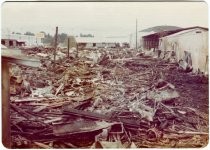 Aftermath of fire at Southern Lumber, 1973