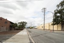 Looking south on South Montgomery Street, Sunlite Baking Co. building on right