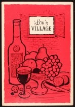 Lou's Village menu, c. 1970