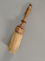 Shaving brush with wooden handle