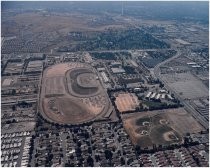 Aerial photo of the Santa Clara County Fairgrounds, 1986